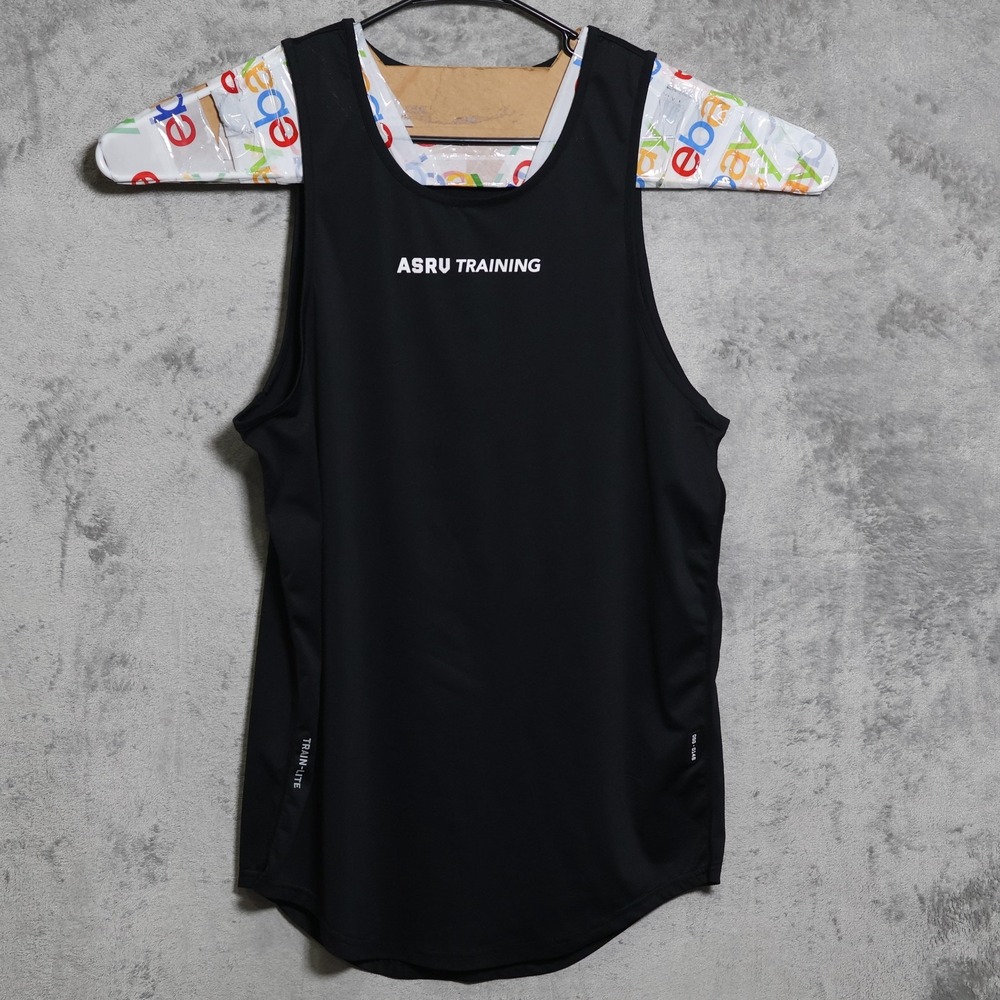 ASRV Tank Mens Medium Black Train-Lite Athletic Gym Training Tagless Polyester
